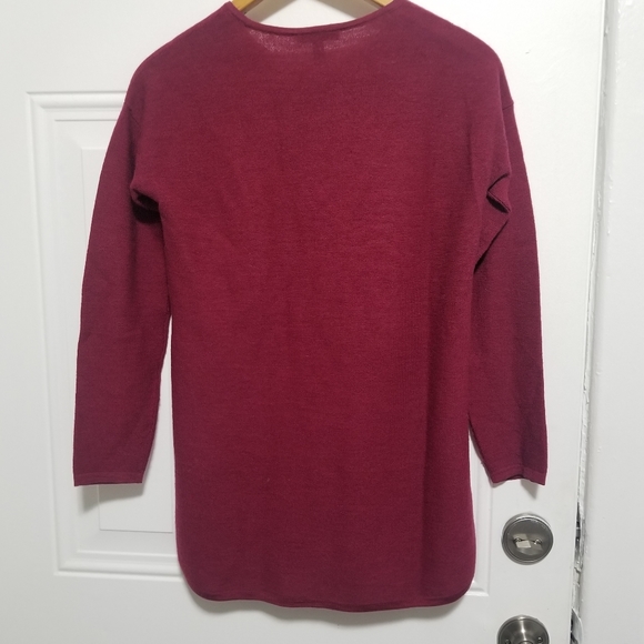 Eileen Fisher 💯% Fine Merino Wool Maroon Tunic Top. Size: XXS. - Picture 2 of 6